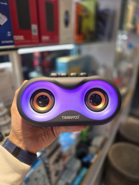 اسپیکر جذاب ترانیو ۱۰ وات بلوتوث و خروجی فلش ۴ ساعت پخش موزیک نورپردازی زیبا